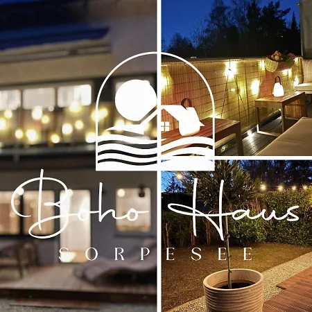 Feriehus Boho Haus Sorpesee Mit Privater Sauna, Garten & 2 Baedern Nahe Promenade & Seegarten